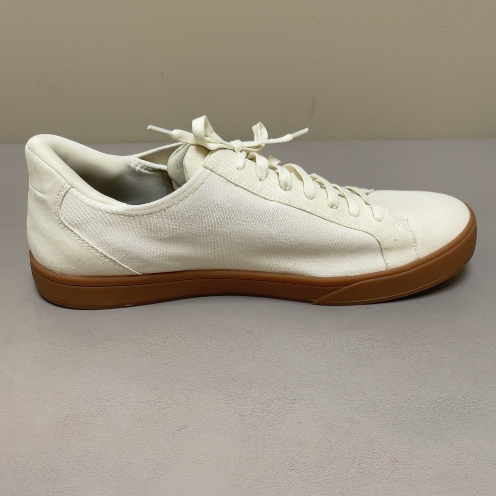 Kizik Irving Shoes Men 11.5 Wide Beige Canvas Hands Free Lace Up Walking Sneaker - Picture 8 of 14